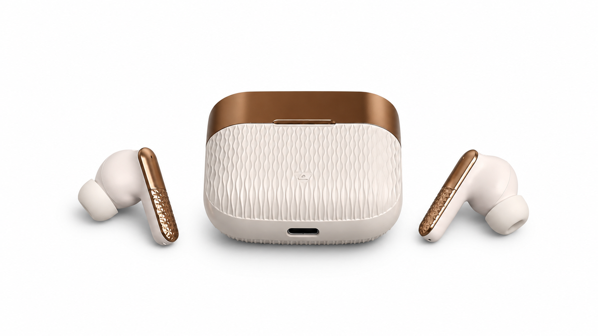 DENVOR AirVox Lite earbuds close-up